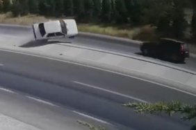 Konya'daki feci kaza kamerada: Otomobil kağıt gibi savruldu