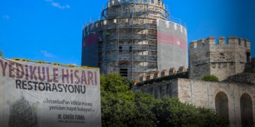 Yedikule Hisarı’ndaki Tarihi Hazine Kulesi’nde Restorasyon Çalışmaları Devam Ediyor