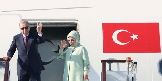 Erdoğan, Bişkek'teki temaslarını tamamlayarak ayrıldı
